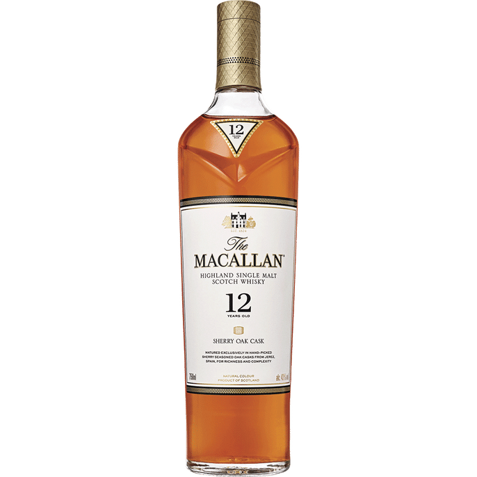 Macallan Highland Single Malt Scotch Whiskey 12 Year Sherry Oak Cask (750ml)