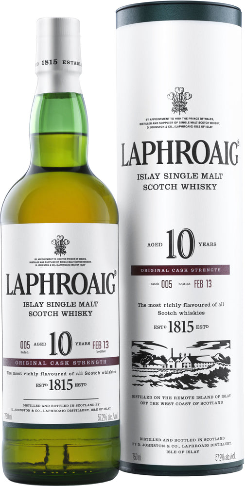 
            
                Load image into Gallery viewer, Laphroaig 10 Year Old Cask Strength Single Malt Scotch Whisky
            
        